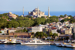 The beautiful Sultanahmet area from the Bosphorus